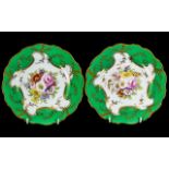 Coalport - Quality Pair of Fine Hand Painted Cabinet Plates ' Floral ' Still Life on White Ground to
