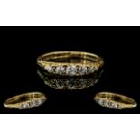 Edwardian Period 18ct Gold - Attractive 5 Stone Diamond Set Ring of Excellent Quality.