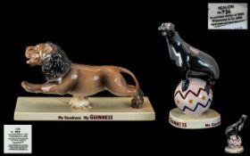 Coalport Hand Painted Pair of Ltd and Numbered Advertising Porcelain Figures for Guiness.