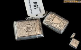 Two Silver Vesta Cases both fully hallmarked.