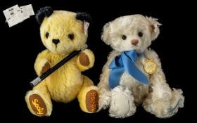 Two Steiff Teddy Bears 'Sooty' and 'George'. Comes with certificates for Sooty only.