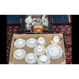 Elizabethan Staffordshire 'Sheringham' England Bone China Hand Decorated Tea Set - comprises six