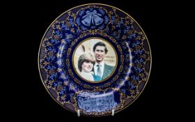 Caverswall China Prestige Plate to commemorate the wedding of Charles and Diana 29th July 1981