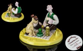Coalport - Wallace and Gromit Ltd and Numbered Edition Hand Painted Porcelain Figure ' Picnic on