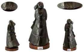 Bronze Figure of a Yazzie Girl signed by M Pettigrew.