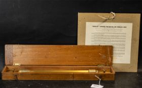 Navigation Interest - A J. Halden & Co Brass Navigational Chart Rolling Ruler in fitted box together