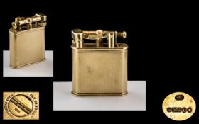 Dunhill 9ct Gold Petrol Lighter with Full Hallmarks for 9.375 - Marked Dunhill.