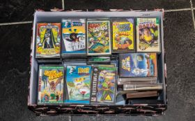 Large Box of Cassette Games for Atari Consoles, including Grand Prix, Spooky Castle,