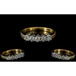 18ct Gold - Attractive 5 Stone Diamond Set Ring. Marked 750 to Interior of Shank.