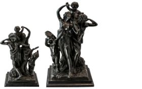 Bronze Classical Figural Group, French 19th Century in the manner of Clodion.