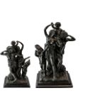 Bronze Classical Figural Group, French 19th Century in the manner of Clodion.