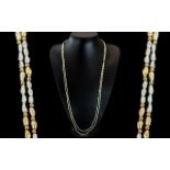 Ladies - Attractive and Excellent Quality Freshwater Pearl Necklace of Extra Long Length.