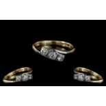 18ct Gold Attractive 3 Stone Diamond Ring. Marked 18ct Gold to Interior of Shank.