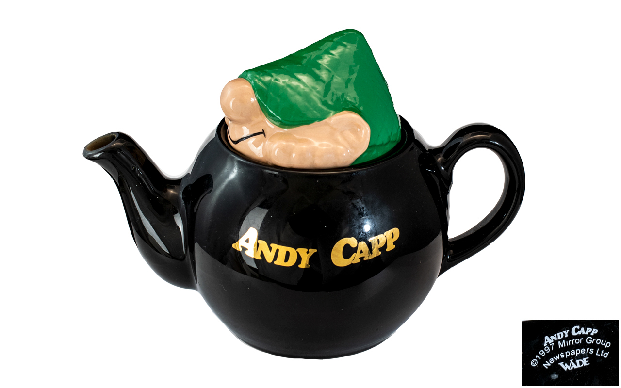 Wade Andy Capp Hand Painted Ceramic Teapot. c.1997. 1st Quality and Excellent Condition. Height 5.