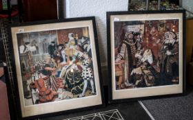 Pair of Prints of Historical Times, copyright 1917 Fine Arts Publishing, one depicting Henry VIII