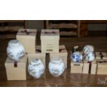 Box of 12 Pomanders, assorted styles and designs, porcelain, floral, etc.