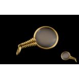 French - Early 20th Century 18ct Gold - Superb Quality Small Magnifying Glass. Marked 750 - 18ct.