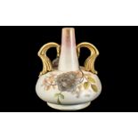 Christopher Dresser Style Onion Vase, twin handled, marked to base 'Ald Hall 1790 D686'. Twin