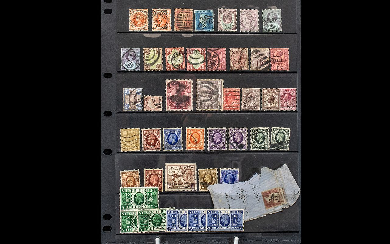 A GB Victoria and 20th Century Stamps, two sheets on hagners. Includes, penny red, Victoria 5 - Image 2 of 2