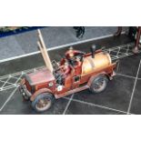 Reproduction Wooden Fire Engine in an old fashioned style, measures length 28",