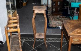 Small Collection of Furniture, comprising an umbrella/stick stand in old pine with drip tray,