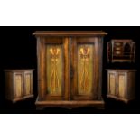 Art Nouveau - Pleasing Light Oak Smokers Cabinet,