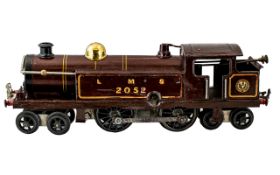 Hornby O Gauge LMS Maroon 4-4-4 Tank Locomotive ( Clock-work) Number 2052. Date 1920's 1924 - 1926.