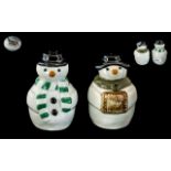 Wade Pair of Snowman Figural Salt and Pepper Pots. 1st Quality and Mint Condition with Box.