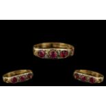 Antique Period Attractive 18ct Gold Ruby and Diamond Set Ring with full hallmark for Chester, 18ct,