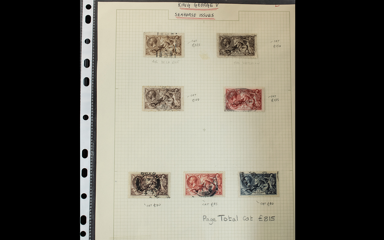 Stamps Interest GB Collection on hagner and leaves from 1840 1d black with 4 margin up to 1934 sea - Image 4 of 4