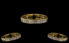 Ladies 18ct Gold Attractive Diamond Set Half-Eternity Ring.