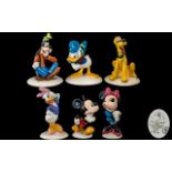 Royal Doulton 70th Anniversary Walt Disney Mickey Mouse Collection of Six Hand Painted Porcelain