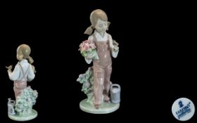 Lladro Hand Painted Porcelain Figure ' Spring ' Model No 5217. Sculpture Juan Huerta. Issued 1984.