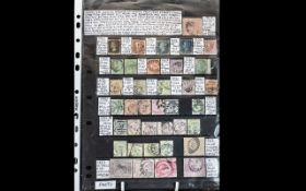 Stamps Interest GB Collection on hagner and leaves from 1840 1d black with 4 margin up to 1934 sea