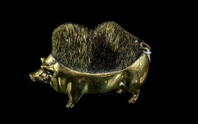 A Brass Pig Antique Victorian Boar/Pig Bristle Brush in excellent condition.