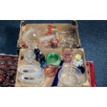 Quantity of Assorted Glass Items, comprising a cut glass fruit bowl, cake plate,