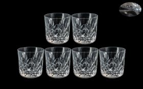 Waterfords - Superb Set of 6 Cut Glass Crystal Whisky Glasses. All Signed and With Waterford Labels.