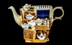 Royal Doulton Teapot - P. Cardew Large Royal Doulton Market Stall Limited Edition Teapot Collection.