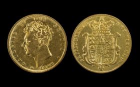 George IV 22ct Gold Shield Back Full Sovereign - Date 1826. Good Grade - Please Confirm with Photo.