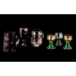 Mixed Antique Glass comprising cranberrry glass mug engraved with 'Remember Me',