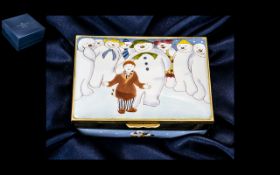 Border Fine Arts Fine Quality Enamel Lidded Box of Ltd and Numbered Edition ' The Snowman '