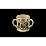 Miner's Interest - Scotland, a miniature Edwardian three handled cup, decorated with the Bowhill