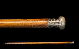 Victorian Silver Topped Malacca Cane Walking Stick,