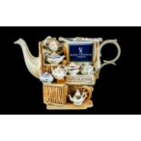 Royal Doulton Teapot - P. Cardew Large Royal Doulton Market Stall Limited Edition Teapot Collection.