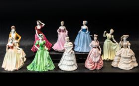 A Collection of Coalport Figures (10) in total.