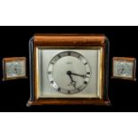 Elliott Clock Large Art Deco Mantel Clock with Silvered Dial. c.1930's. Excellent Proportions and