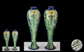 William Moorcroft - Signed Fine Pair of Matched Florian-ware Vases. Ref No 326468. c.1902 - 1903.