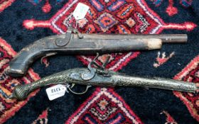 Two Antique Pistols, one Percussion Cap, with little workmanship,