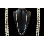 Ladies - Attractive and Excellent Quality White and Black Pearl Necklace,