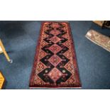 Deep Red Ground Thick Pile Persian Runner, measures 208 x .80.